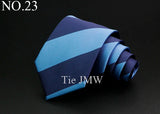 New Men's Tie Classic Stripe 7cm Jacquard Red Blue Green Necktie Daily Wear Cravat Wedding Party Dress Accessories Gift For Man