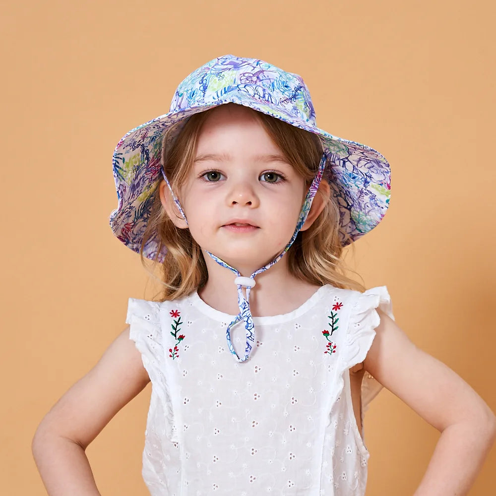 Summer Baby Sun Hat Baby Sun Hat for Girls and Boys Outdoor Anti UV Kids Beach Caps Bucket Cap