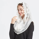 New Fashion Female Ladies veil Tassel Shawls And Scarves Autumn Catholic Mantilla church Women Scarf Fashion Women Scarf