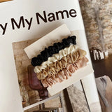 1 Set Satin Silk Solid Color Scrunchies Elastic Hair Bands New Women Girls Hair Accessories Ponytail Holder Hair Ties Rope