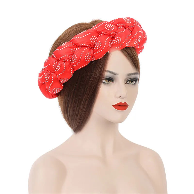 Latest Exaggerated Satin Twist Braids Headband Handmade African Headtie Nigerian Wedding Gele Women Turbans Ladies Head Wraps