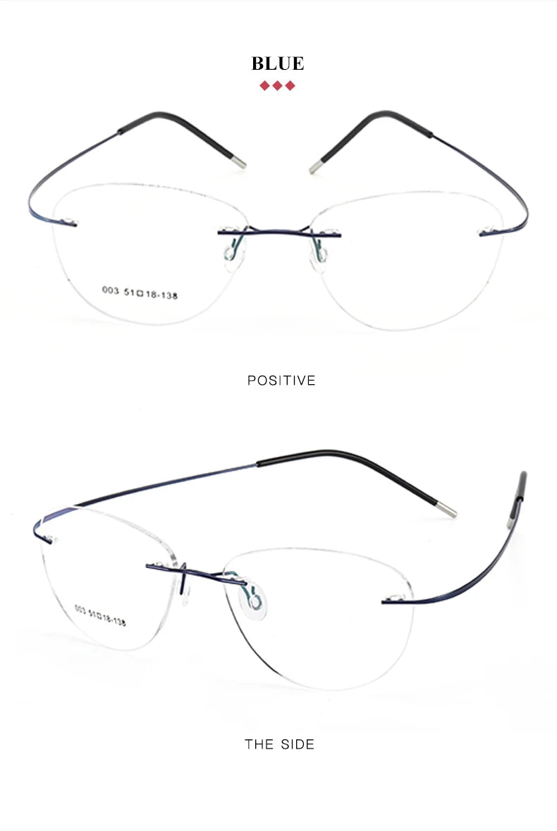 Titanium Prescription Glasses Ultra Light Eyewear Optical Glasses Frame for Male and Female Clear Lenses