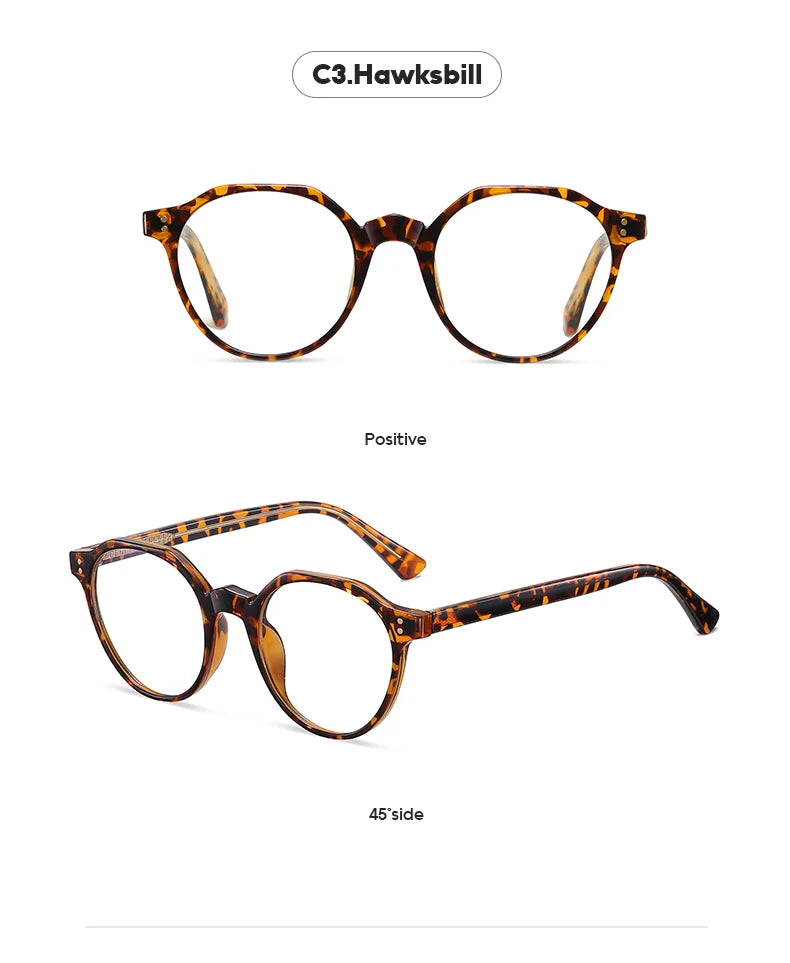 2022 Trending Blue Light Blocking Men's Retro Glasses TR90 Anti Radiation Eyeglasses Women Round Transparent Fashion Eyewear