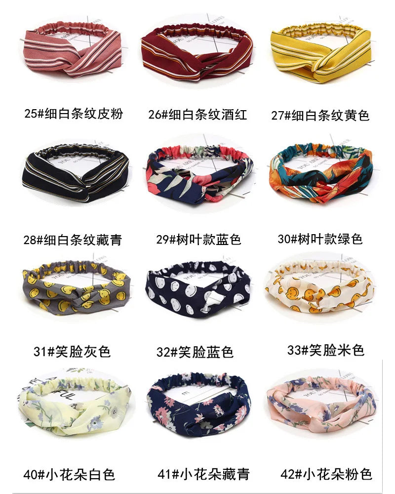 Women Headband New Fashion Hair Bands Bohemian Cross Elastic Hair Band For Ladies Black Purple Female Head band Hair Accessories