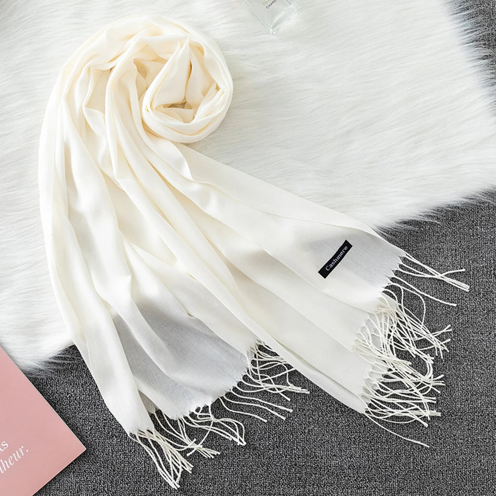 Fashion Solid Scarf Women Cashmere Soft Winter Warm Scarves Hijab Female Long Headband Shawl Wraps Bandana Foulard 2022 Echarpe