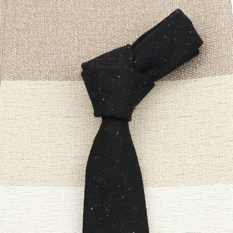 High Quality 100% Wool Tie Slim Solid Red Yellow Blue Ties Handmade Casual Fashion Men Woven Skinny Necktie For Wedding Party