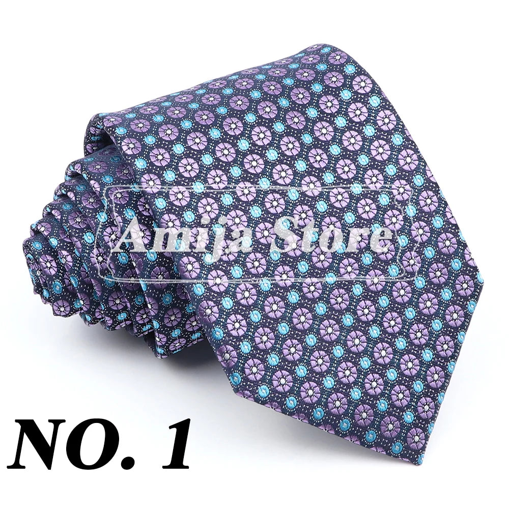 New Men's Formal Tie Striped Blue Gray Necktie 8cm Wide Tie Gift For Man Office Wedding Party Cravat Man Accessories Daily Wear