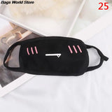 Hot 1PC Black Anti-Dust Cotton Cute Bear Anime Cartoon Mouth Mask teeth mouth Muffle Face Mouth Masks Women Men