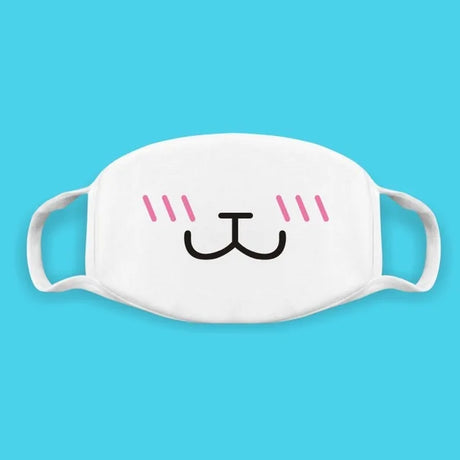 Super Cute Expression Smile Breathable Mouth Face Mask For Korean Black Kpop Unisex Kawaii Face Mouth Muffle Mask Cotton Anime