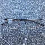 Men's business glasses frame half frame Square frame ultra light comfortable titanium alloy optical prescription Eyeglasses