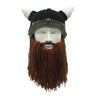 New Barbarian Viking Beanie Beard Horn Hat Handmade Knit Winter Warm Cap Men Women Birthday Cool Funny Gag Party Christmas