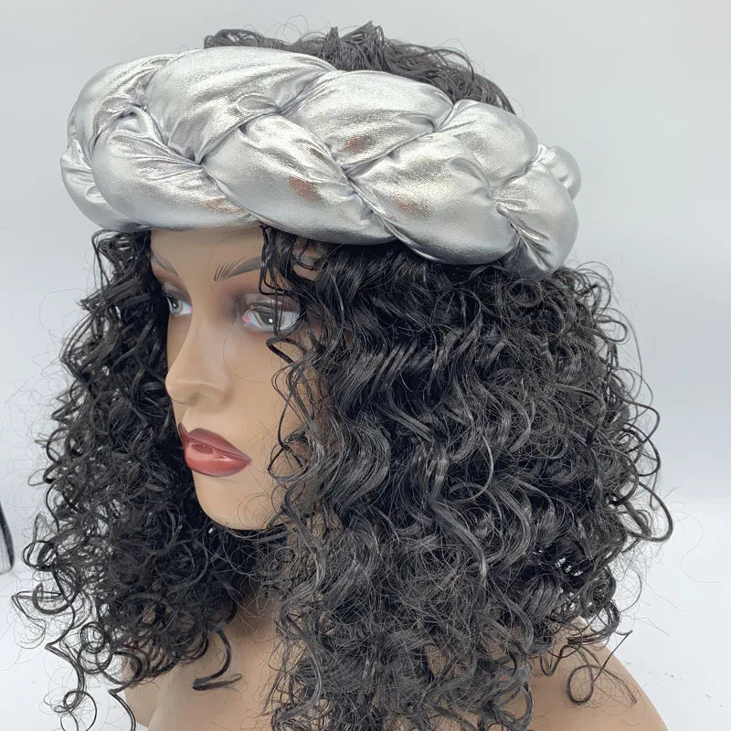 Bronzing Fabric Women's Headbands Elastic Braids Hair Bands Female Turban Cap Party Headwear Accessories Fashion Bandage Bandana