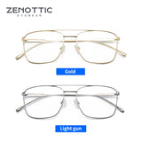 ZENOTTIC Pure Titanium Optical Glasses Frames for Male Oversize Double Bridge Eyewear Myopia Prescription Eyeglasses Frames