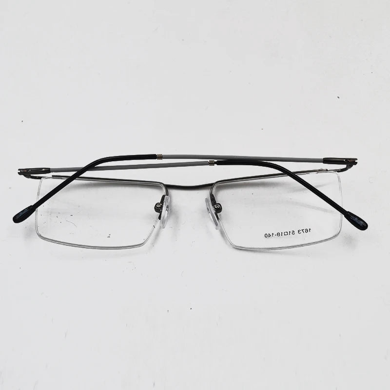 Men's business glasses frame half frame Square frame ultra light comfortable titanium alloy optical prescription Eyeglasses