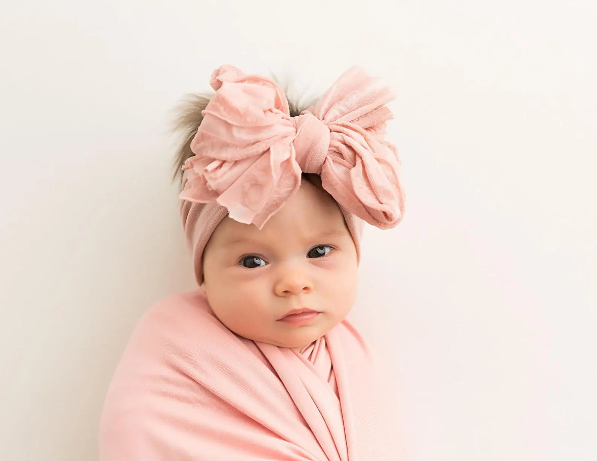 Baby Headband Big Bows For Girls Hair Accessories Jacquard Toddler Wide Headwrap Soft Newborn Hairband Elastic Kids Turban