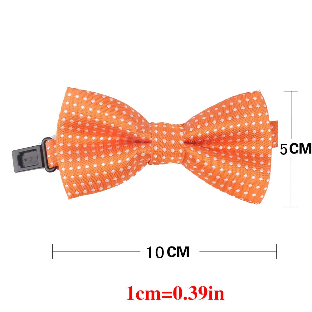 NEW Dots Children Bowtie Fashion Neckwear Adjustable Unisex Bow Tie for Boy and Girl Polyester Pre-Tied