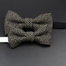 Brand New Wool Bowtie Woven Plaid Stripped Formal Bow Tie Brown Grey Butterfly Mens Wedding Party Dress Shirt Suit Accessories