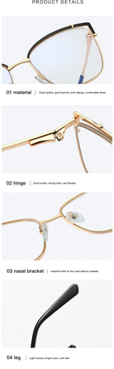Blue Light Blocking Glasses Frame New Eyewear Prescription Female Eyeglasses Optical Women Spectacles UV400 Anti-Reflective