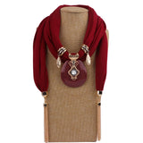 [RUNMEIFA]  New Design  Women Pendant Scarf Lady Necklace Scarves Wraps Retro nighthawk Tassels hip hop street scarf