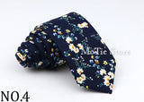 New Floral Tie For Men Women Skinny Casual 100% Cotton Casual Flower Print Skinny Neck Tie For Wedding Party Suits Tie Cravat