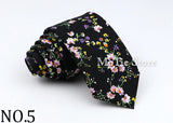 New Floral Tie For Men Women Skinny Casual 100% Cotton Casual Flower Print Skinny Neck Tie For Wedding Party Suits Tie Cravat