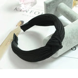 Women Elegant Top Knot Headband Print Dot Hairbands Girls Striped Plaid Flower Hair Hoop Fashion Hair Accessories FG0320