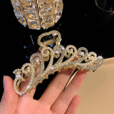 2021 New Elegant Gold Hollow Geometric Metal Hair Claw Vintage Hair Clips For Women Headband Hairpin Hair Crab Hair Accessories