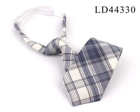 New Rubber Ties Casual Plaid Necktie For Boys Girls Neck Ties Simple Slim Necktie Gravatas Lazy Person Student Tie Neck Wear