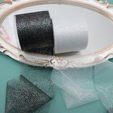 6cm 5Yards Rainbow Foil Dot Tulle Organza Gauze Fabric DIY Hair Bows Handmade Material Baby Shower Party Supplies