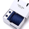 Brand 100% Silk Ties Gift box Office  Men Classic Party Wedding striped 7.5cm Silk Wedding  Floral Tie Necktie Handkerchief Set