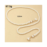 Women's Waist Chain Fashion Thin Belt Luxury Pearl Waist Chain for Dress Fringes Decoration Bohemia Pendant Belt Body Jewelry