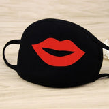 Korean Funny Expression Smile Creative Mouth Face Mask For Mouth Black Kpop Unisex Kawaii Face Mouth Muffle Mask Cotton Fashion