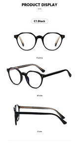 2022 Trending Blue Light Blocking Men's Retro Glasses TR90 Anti Radiation Eyeglasses Women Round Transparent Fashion Eyewear