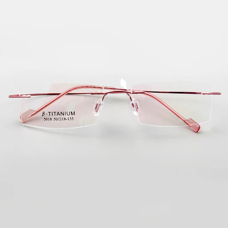 Titanium Eyeglasses Rimless Optical Ultralight Glasses Frame No Screw Prescription Spectacle Frameless Glasses Eyeglasses B2