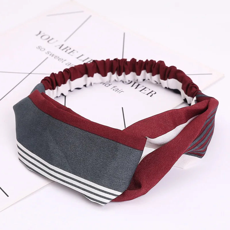 2020 Fashion Bohemian Headband Print Hairbands For Women Girls Vintage Cross Knot Turban Bandanas Headwear Hair Accessories