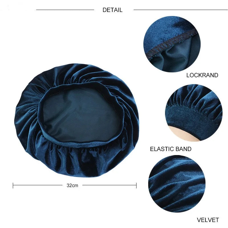 New velvet high elastic wide-brimmed nightcap flannel round hat chemotherapy hat scarf hat