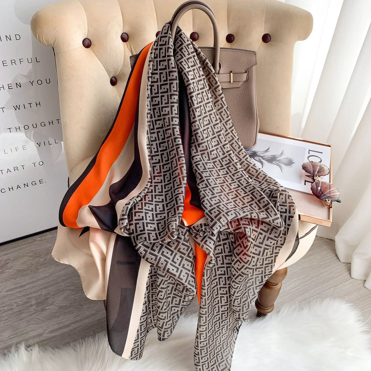 180X90CM Luxury Brand Fashion Summer Women Soft Silk Scarves Female Shawl Foulard Ladies Muffler Beach Wrap Bandanna Pareo beach