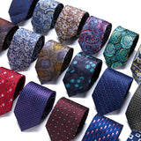 48Colors Classic 7.5cm Tie for Men Silk Tie Luxury Striped Slim Ties for Men Suit Cravat Wedding Party  Gravatas