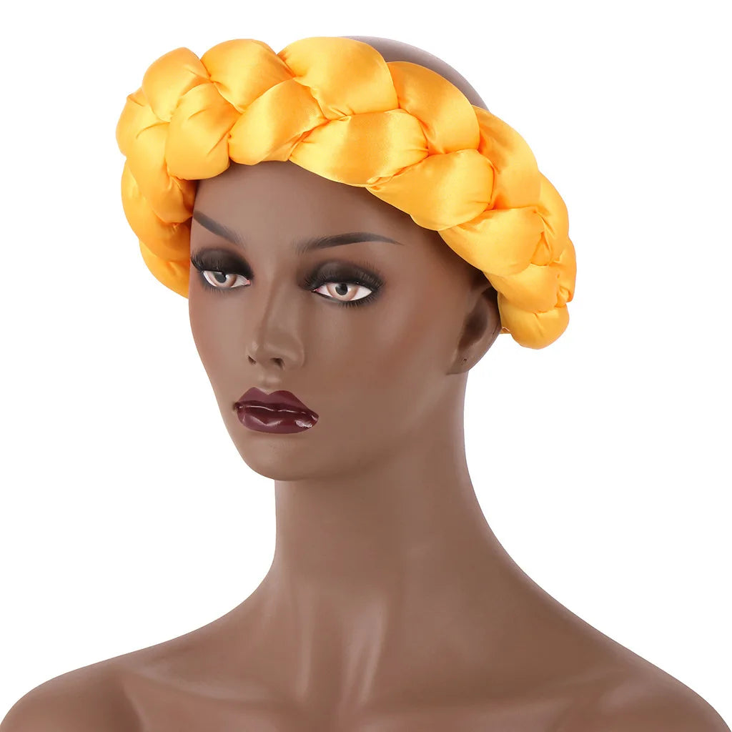 Fashion Candy Color Braids Twist Headbands for Women African Headwear Elastic Hair Bands Ladies Turban Female Bandage Headwrap