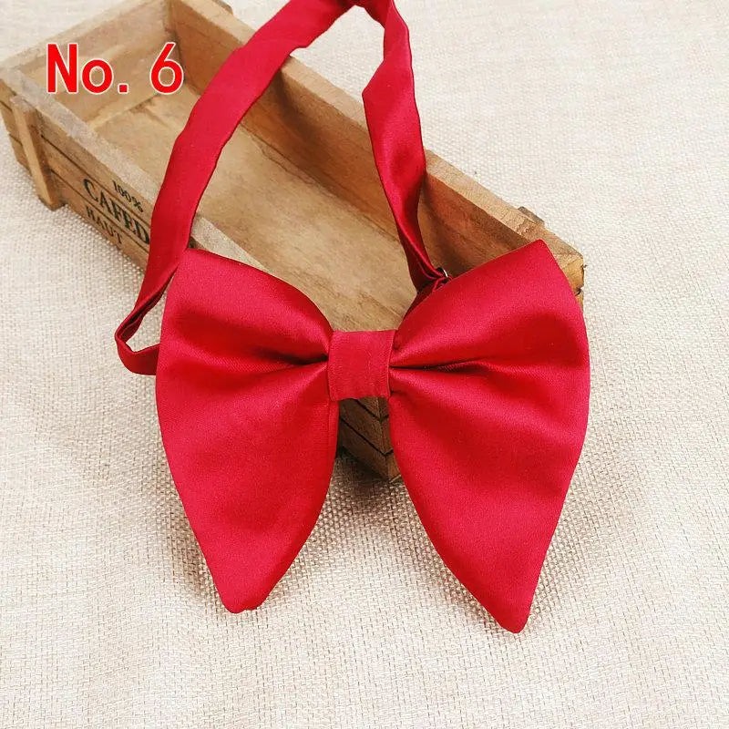 2019 Hot Sale Men's Fashion Big Suits Red Navy Bow Ties For Man Wedding Designer Solid Woven Bowknot Butterfly Tie 9colors