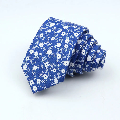 New Men's Floral Neck Ties Casual Cotton Slim Tie Skinny Wedding Party Suit Collar Flower Neckties Gravata Accessories Gift