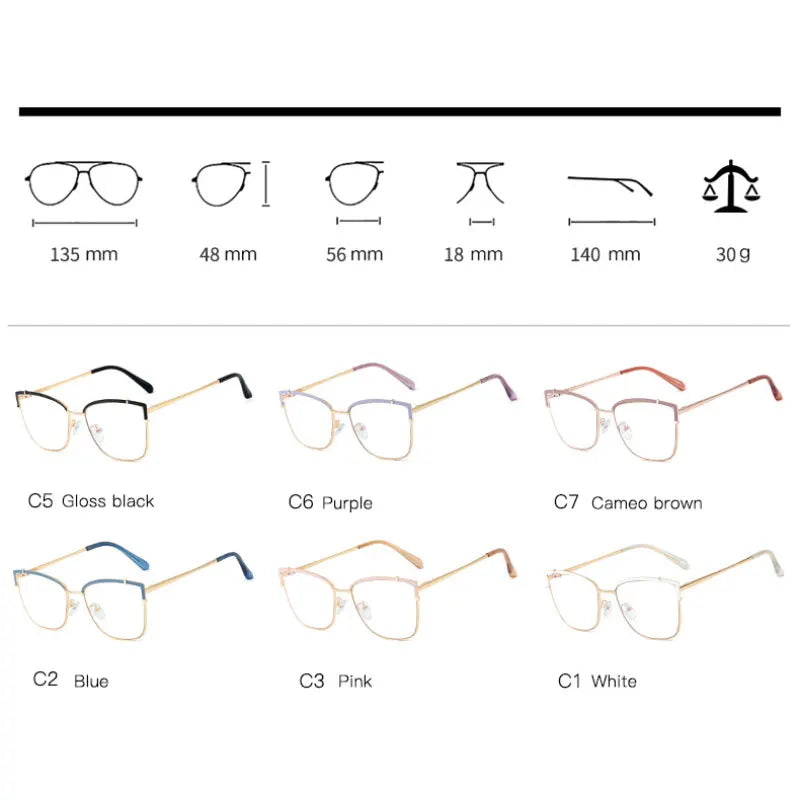 Blue Light Blocking Glasses Frame New Eyewear Prescription Female Eyeglasses Optical Women Spectacles UV400 Anti-Reflective