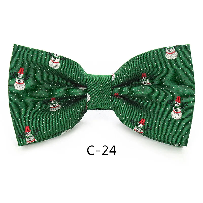 JEMYGINS Christmas Bow Ties for Mens Shirt  Snowflake Christmas Tree Pattern Men Silk Bow Tie  Christmas Party Gift