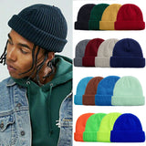 Hot Sale Daily Fisherman Beanie Hat Unisex Sailor Style Autumn Beanie Ribbed Knitted Hats For Men Women Short Melon Winter Hat