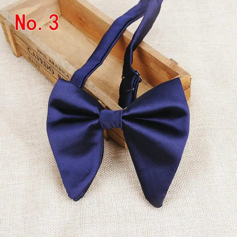2019 Hot Sale Men's Fashion Big Suits Red Navy Bow Ties For Man Wedding Designer Solid Woven Bowknot Butterfly Tie 9colors