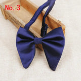 2019 Hot Sale Men's Fashion Big Suits Red Navy Bow Ties For Man Wedding Designer Solid Woven Bowknot Butterfly Tie 9colors