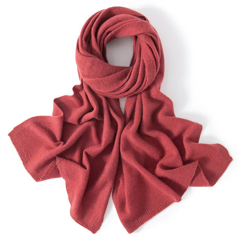 Scarf Women 100% Pashmina Knitting 180*45cm 19Colors Top Grade 2023 Winter Autumn Soft Warm Laides Pure Cashmere Scarves