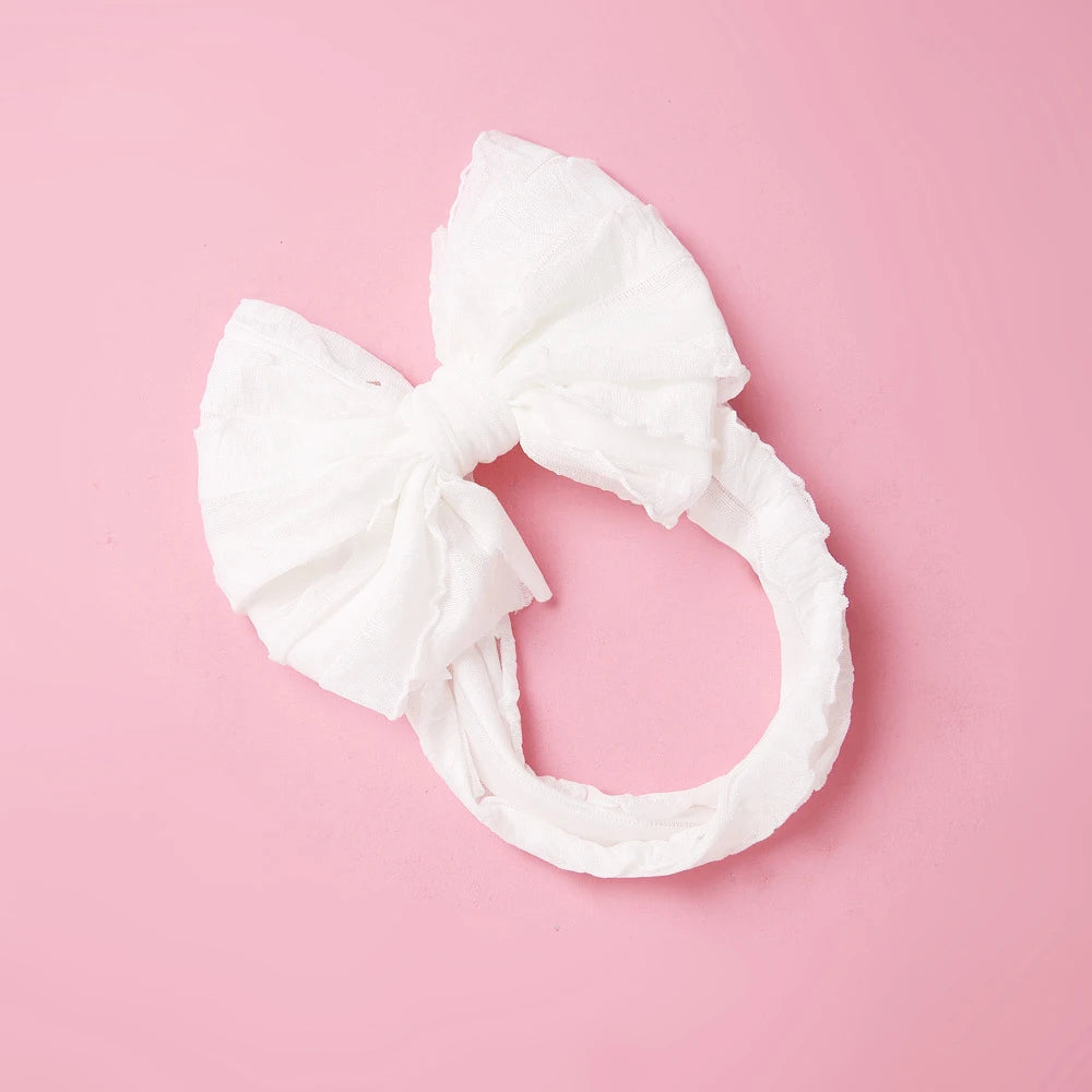 Baby Headband Big Bows For Girls Hair Accessories Jacquard Toddler Wide Headwrap Soft Newborn Hairband Elastic Kids Turban