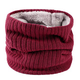 Winter Scarf for Men Fleece Ring Bandana Knitted Warm Solid Scarf Women Neck Warmer Thick Cashmere Hot Handkerchief Ski Mask