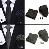 Newest style Green Tie For Men Holiday Present Tie Pocket Squares Set Necktie  Striped Wedding Accessories Man